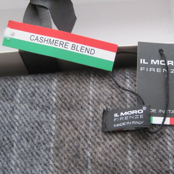 IL MORO FIRENZE Cashmere Blend Plaid Scarf Made in Italy - Picture 1 of 4